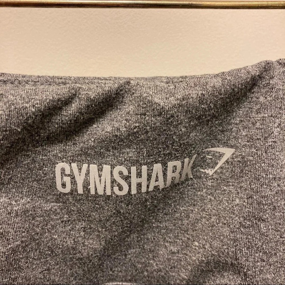 GYMSHARK  Sz M Cropped Light Grey w/ Mesh & Pocket Leggings - Picture 5 of 8
